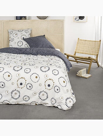 Parure de lit 2 personnes imprimé graphique coton SUNSHINE ALICE