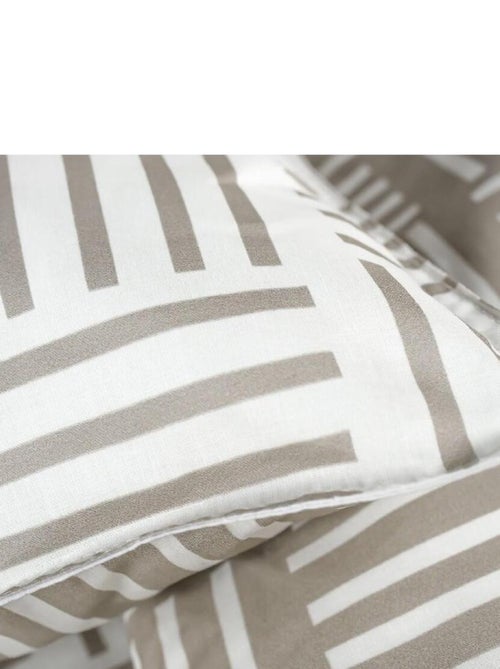Parure de lit 2 personnes imprimé rayures coton SUNSHINE ABIGA - Kiabi