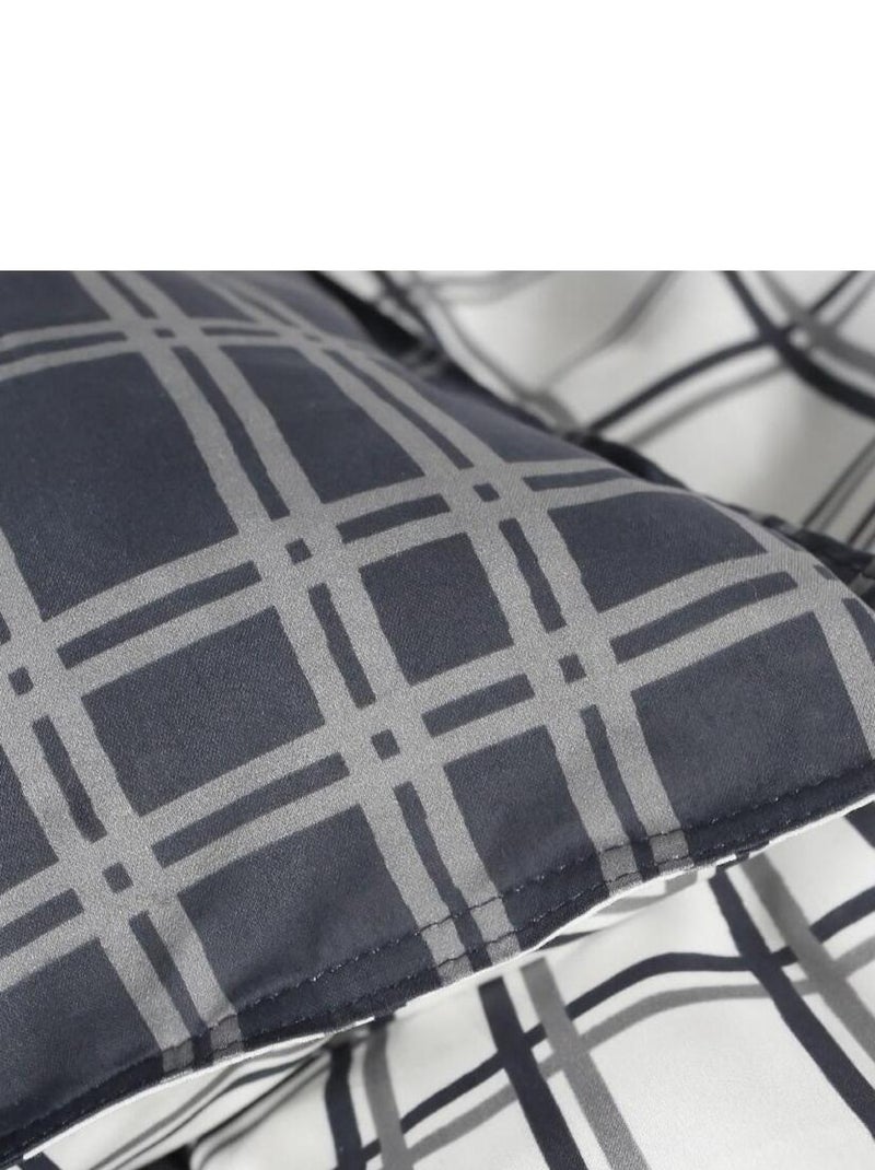 Parure de lit 2 personnes imprimé rayures coton SUNSHINE DANI Blanc - Kiabi