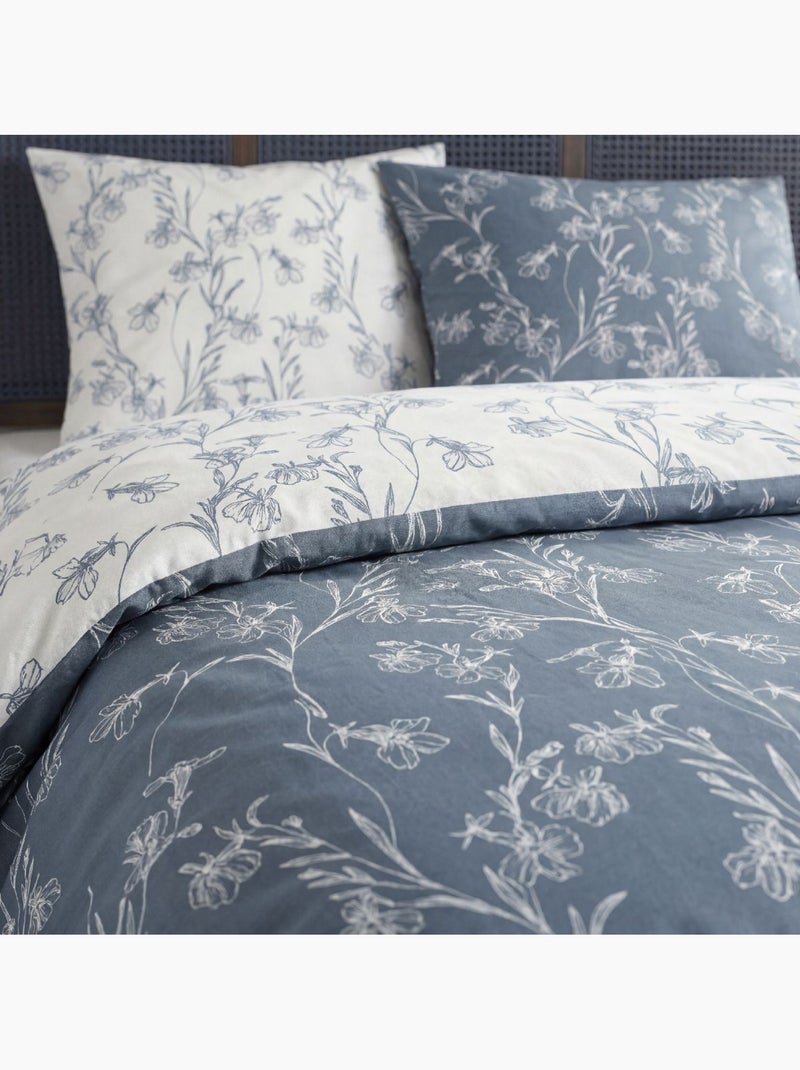 Parure de lit 2 personnes imprimé SUNSHINE VIOLETTE Bleu - Kiabi