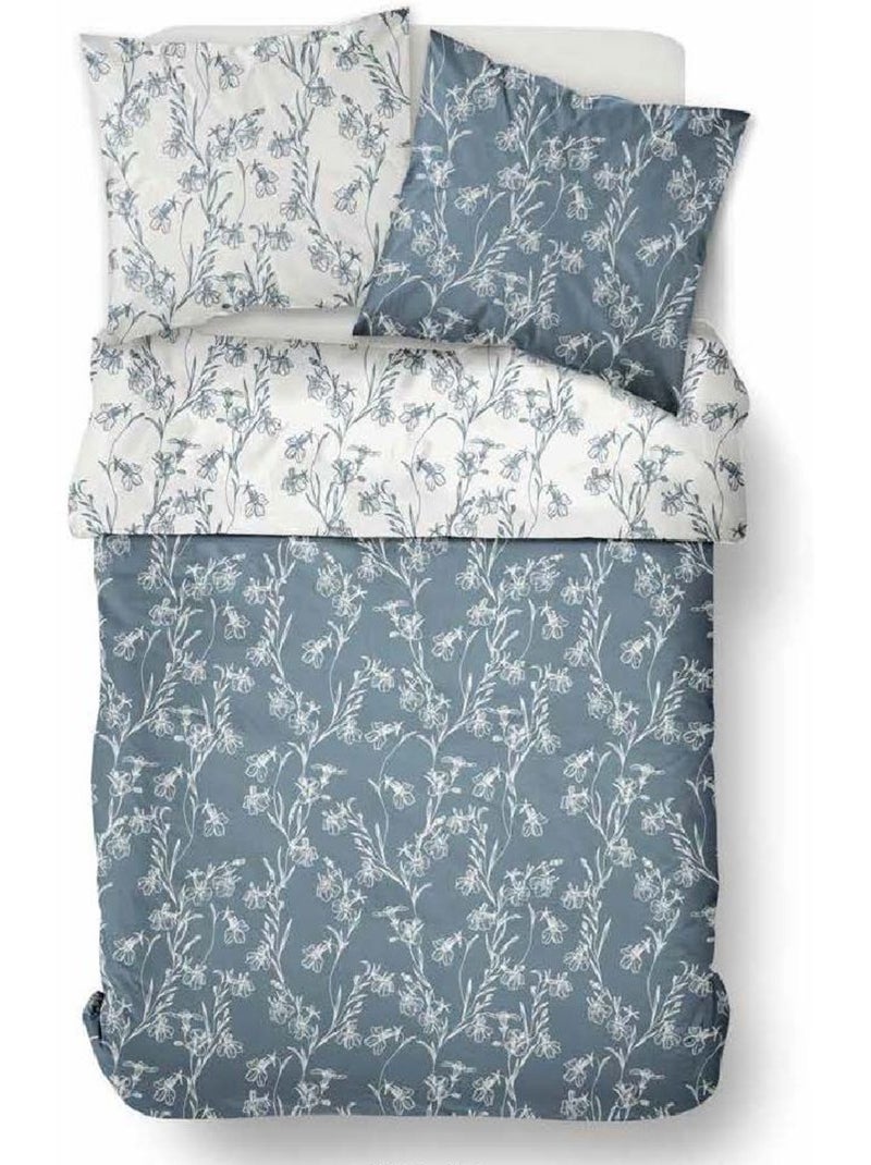 Parure de lit 2 personnes imprimé SUNSHINE VIOLETTE Bleu - Kiabi