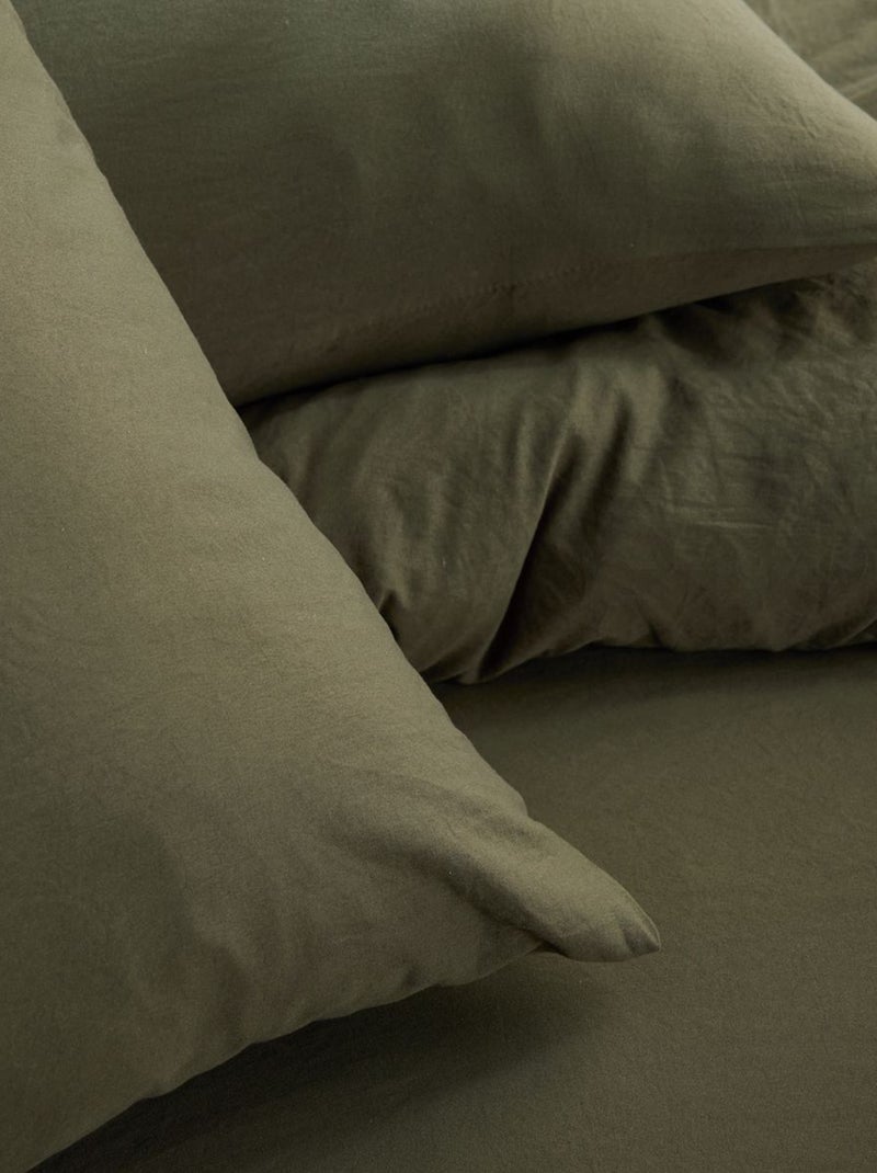 Parure de lit 2 personnes Kaki - Kiabi