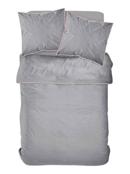 Parure de lit 2 personnes uni coton avec piping PRESTIGE - Kiabi Parure de lit 2 personnes uni coton avec piping PRESTIGE - Kiabi