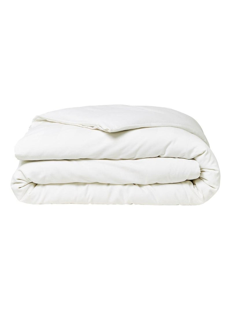 Parure de lit 2 personnes uni coton PRESTIGE Blanc - Kiabi