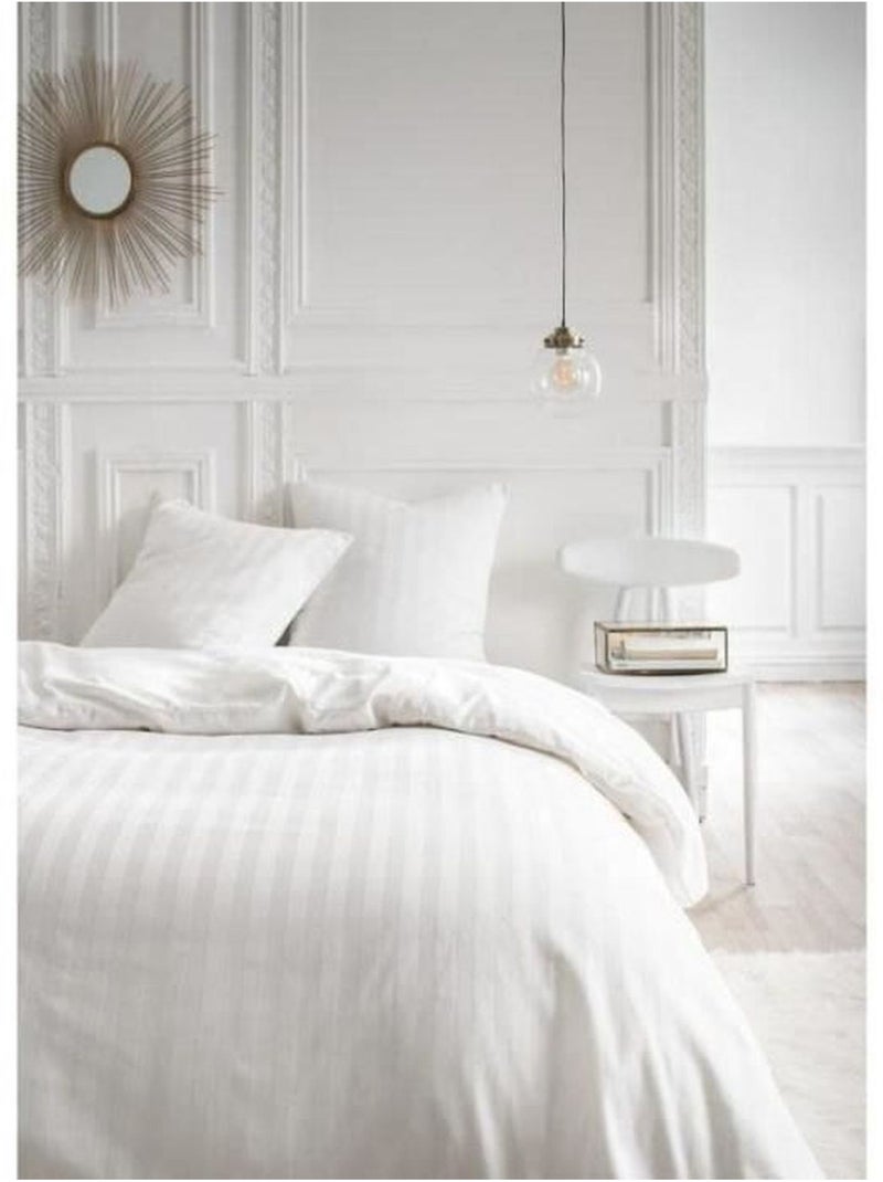 Parure de lit 2 personnes uni coton PRESTIGE Blanc - Kiabi