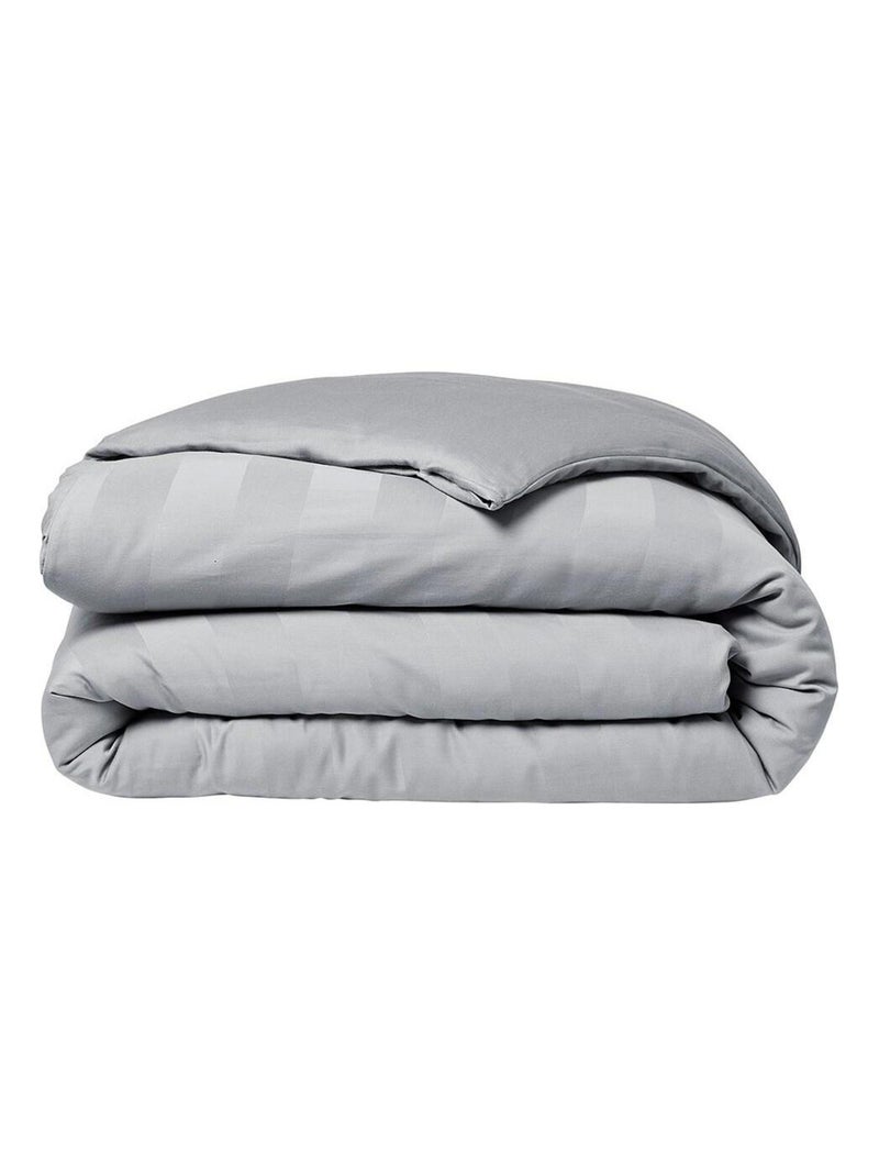 Parure de lit 2 personnes uni coton PRESTIGE Gris - Kiabi