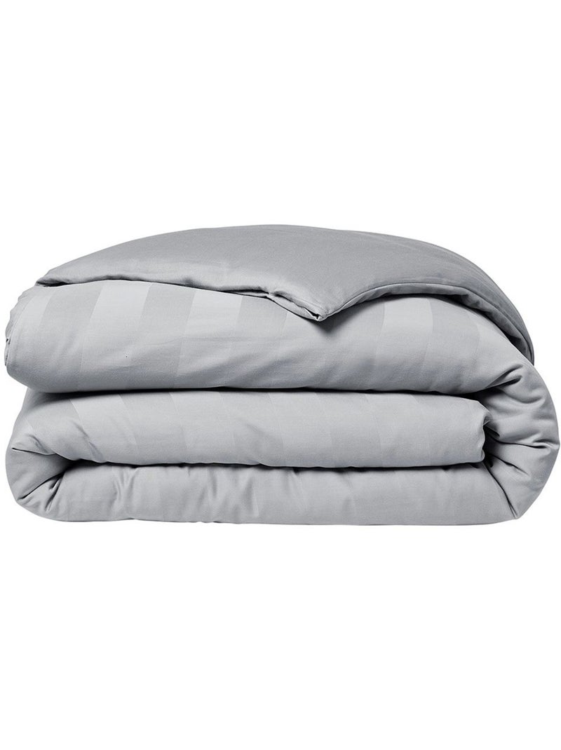 Parure de lit 2 personnes uni coton PRESTIGE Gris - Kiabi