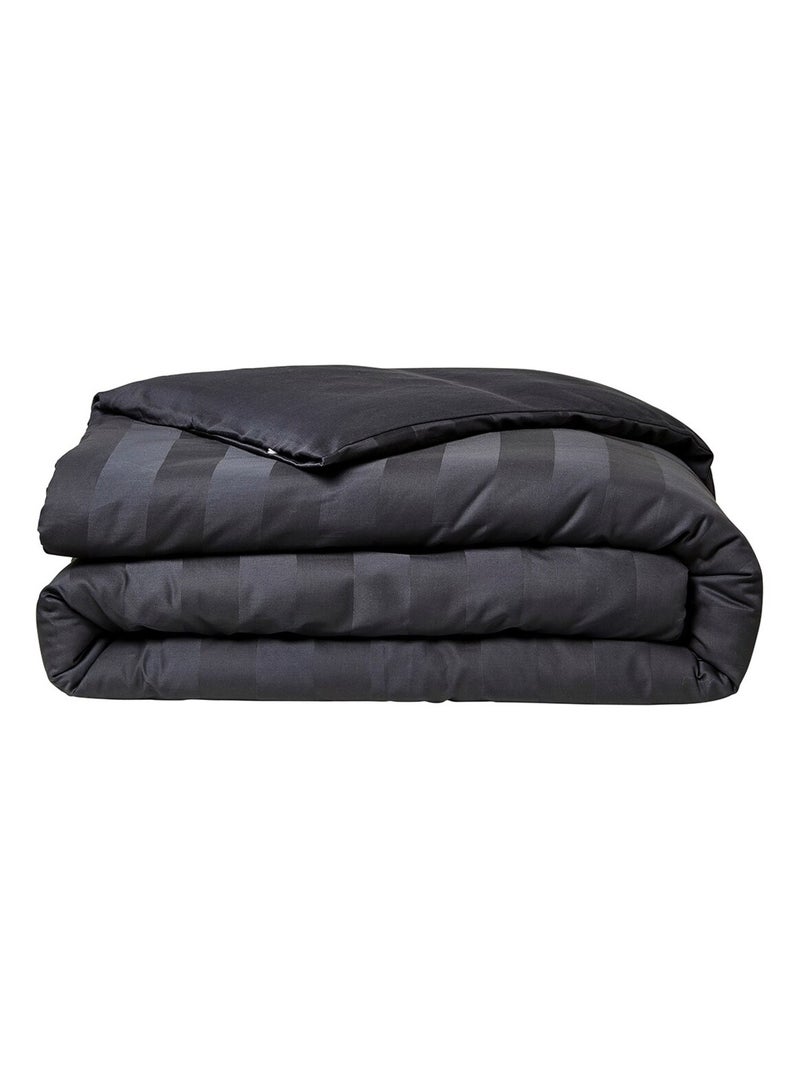 Parure de lit 2 personnes uni coton PRESTIGE Noir - Kiabi