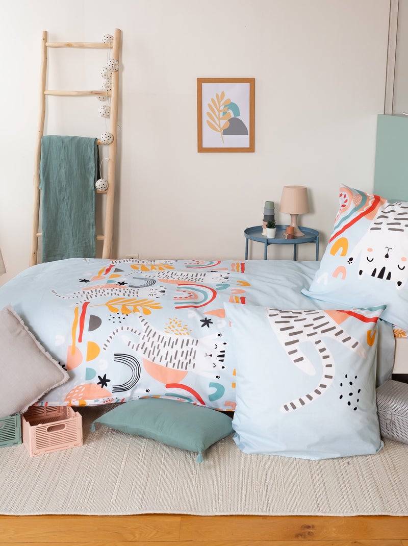 Parure de lit 2 pièces 1 personne - Housse de couette + 1 taie d'oreiller Bleu - Kiabi
