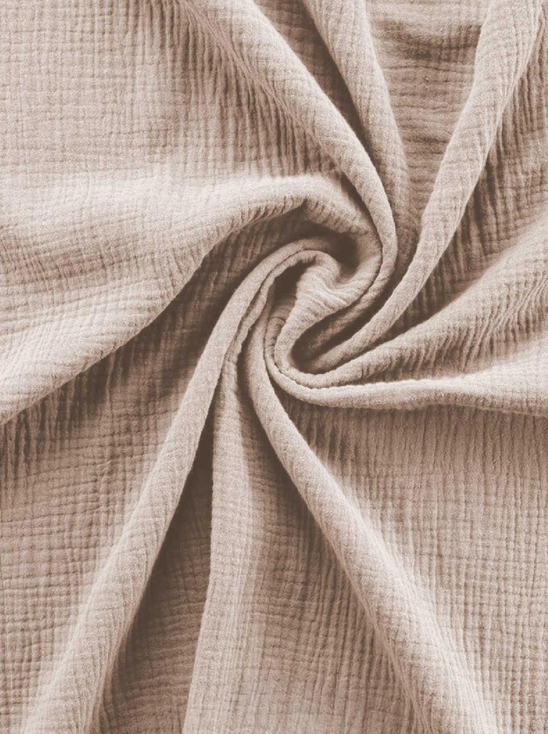 Parure de Lit 2 Pièces Angélia en Gaze de Coton Beige sable - Kiabi