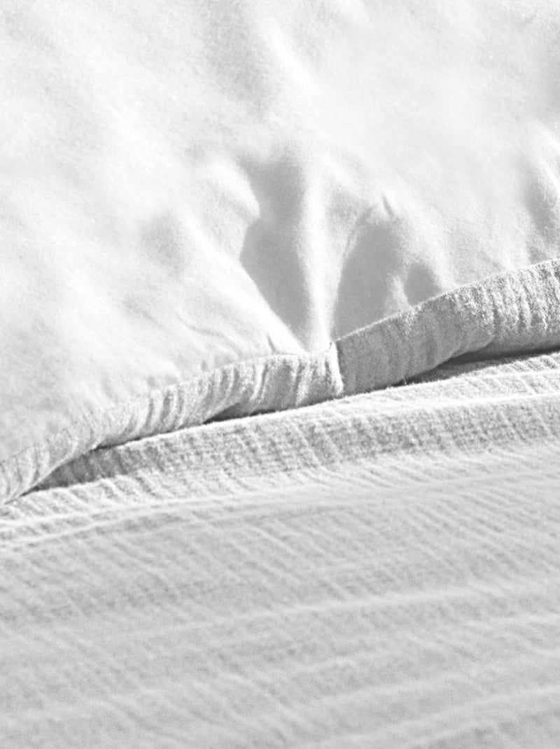 Parure de Lit 2 Pièces Angélia en Gaze de Coton Blanc - Kiabi