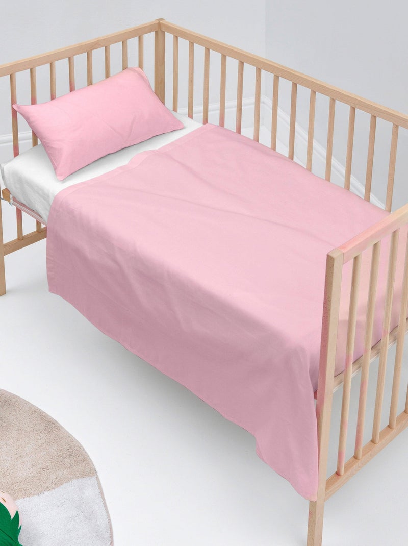 Parure de lit 2 pièces Basic Lit Bébé "Happyfriday" Rose pâle - Kiabi