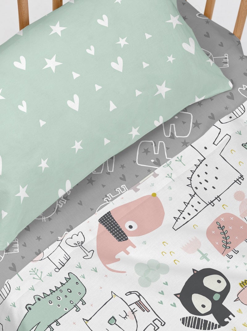 Parure de lit 2 pièces Best buddies Berceau "Happyfriday" Multicolore - Kiabi