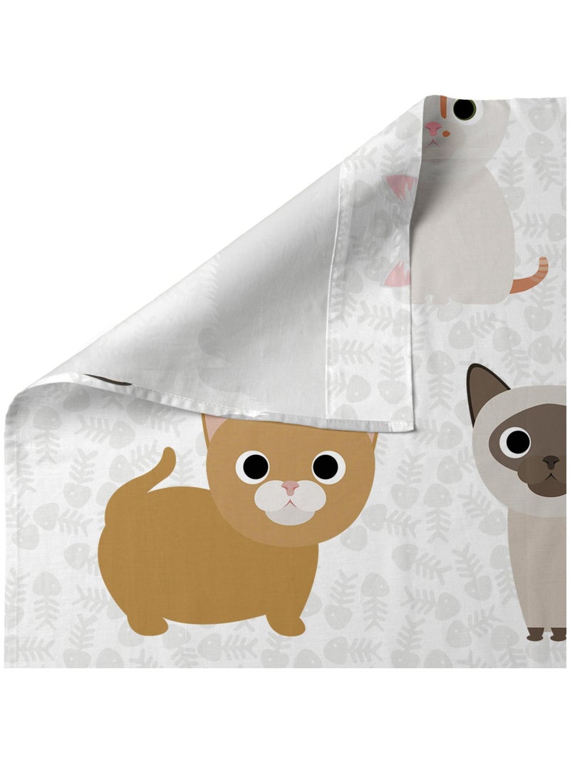 Parure de lit 2 pièces Cats "Happyfriday" Blanc - Kiabi