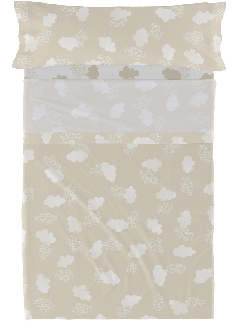 Parure de lit 2 pièces Clouds "Happyfriday" Beige - Kiabi