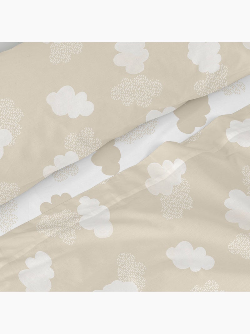 Parure de lit 2 pièces Clouds "Happyfriday" Beige - Kiabi