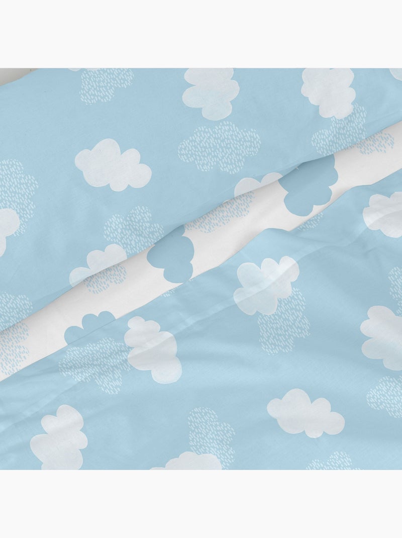 Parure de lit 2 pièces Clouds "Happyfriday" Bleu - Kiabi