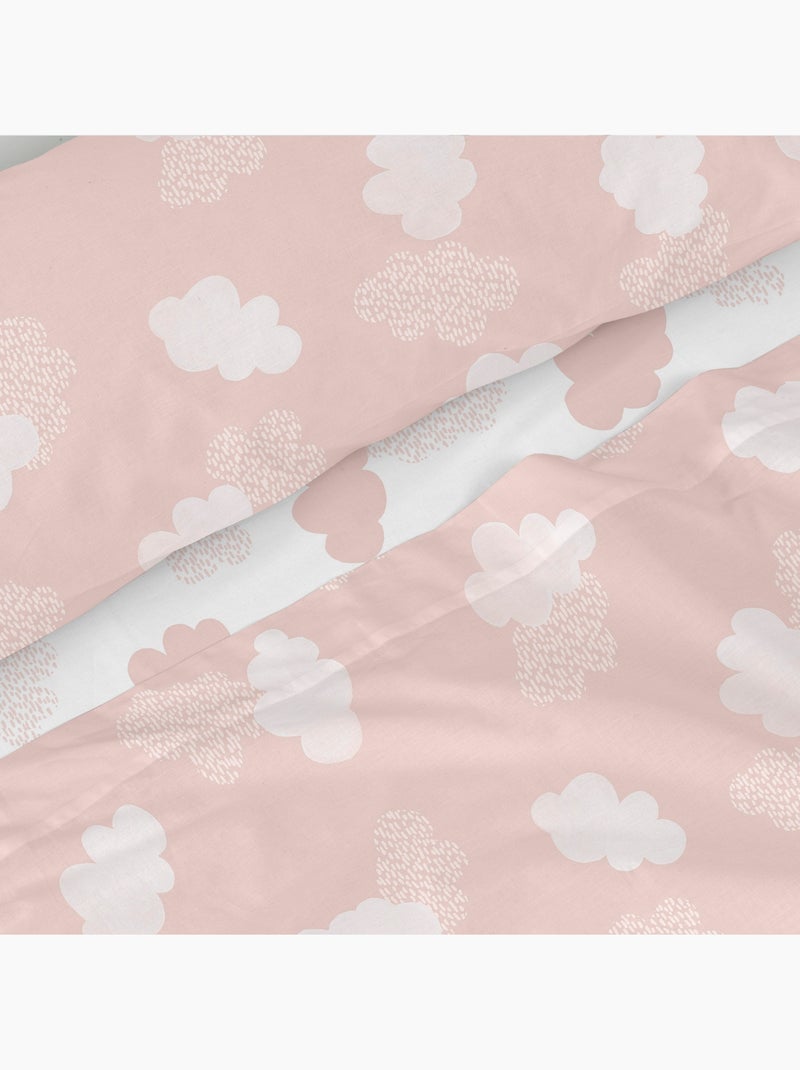 Parure de lit 2 pièces Clouds "Happyfriday" Rose - Kiabi