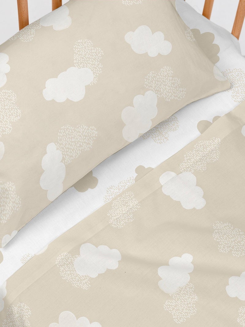 Parure de lit 2 pièces Clouds Lit Bébé "Happyfriday" Beige - Kiabi