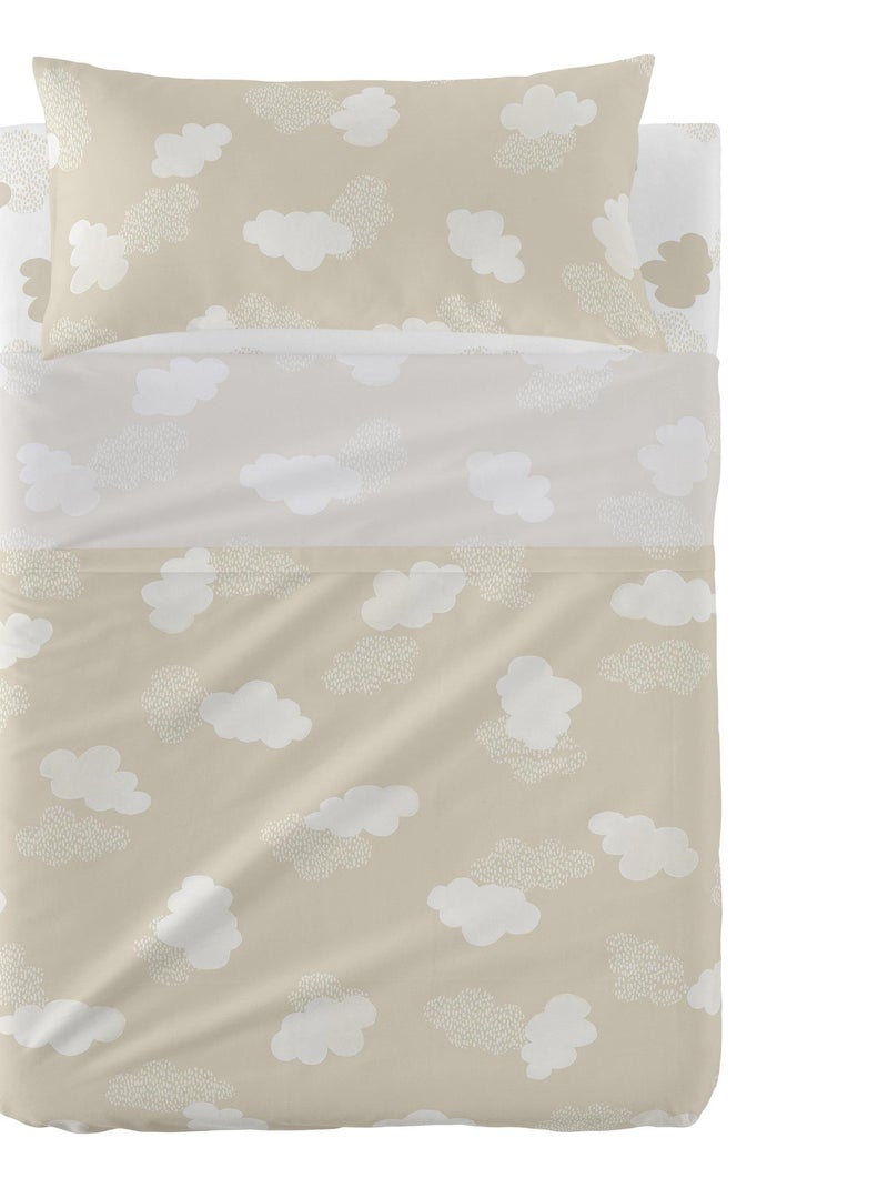 Parure de lit 2 pièces Clouds Lit Bébé "Happyfriday" Beige - Kiabi