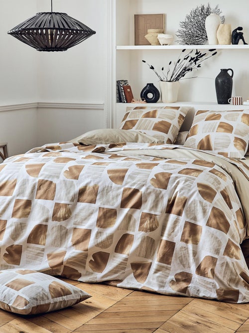 Parure de lit 2 pièces coton graphique housse + taie - Kiabi