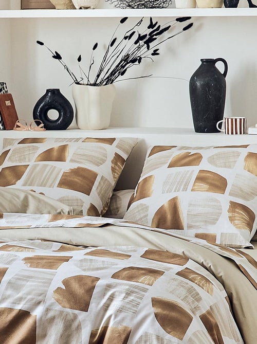 Parure de lit 2 pièces coton graphique housse + taie - Kiabi