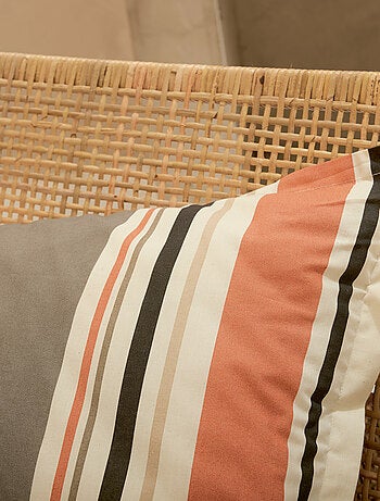 Parure de lit 2 pièces coton rayures bayadère housse + taie