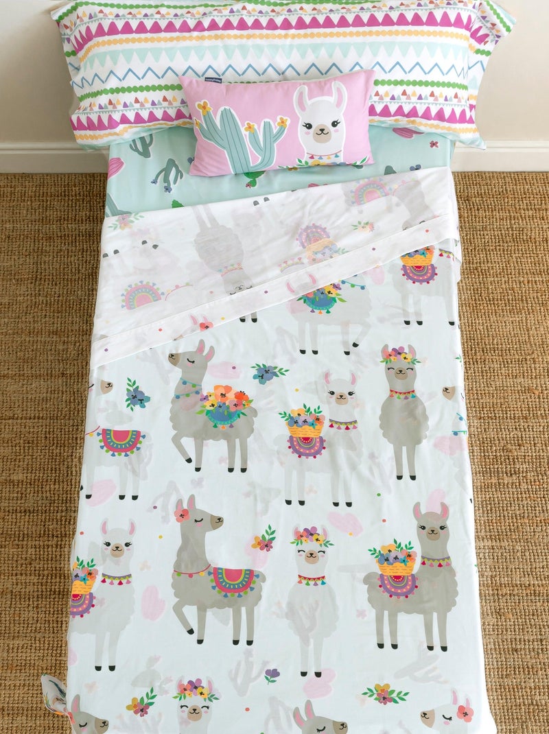 Parure de lit 2 pièces Cute llamas "Happyfriday" Multicolore - Kiabi