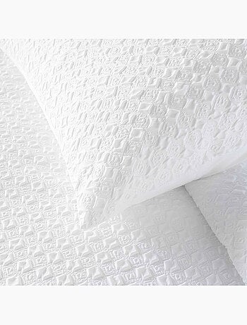Parure de lit 2 pièces en coton réversible gaufré housse + taie