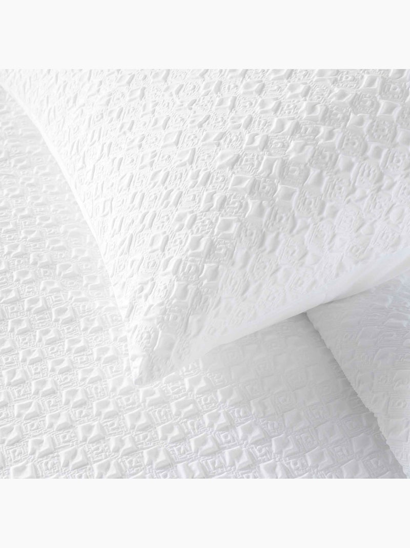 Parure de lit 2 pièces en coton réversible gaufré housse + taie Blanc - Kiabi