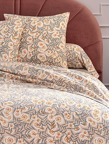 Parure de lit 2 pièces flanelle feuillage housse + taie