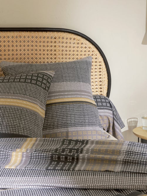 Parure de lit 2 pièces  flanelle géométrique housse + taie - Kiabi