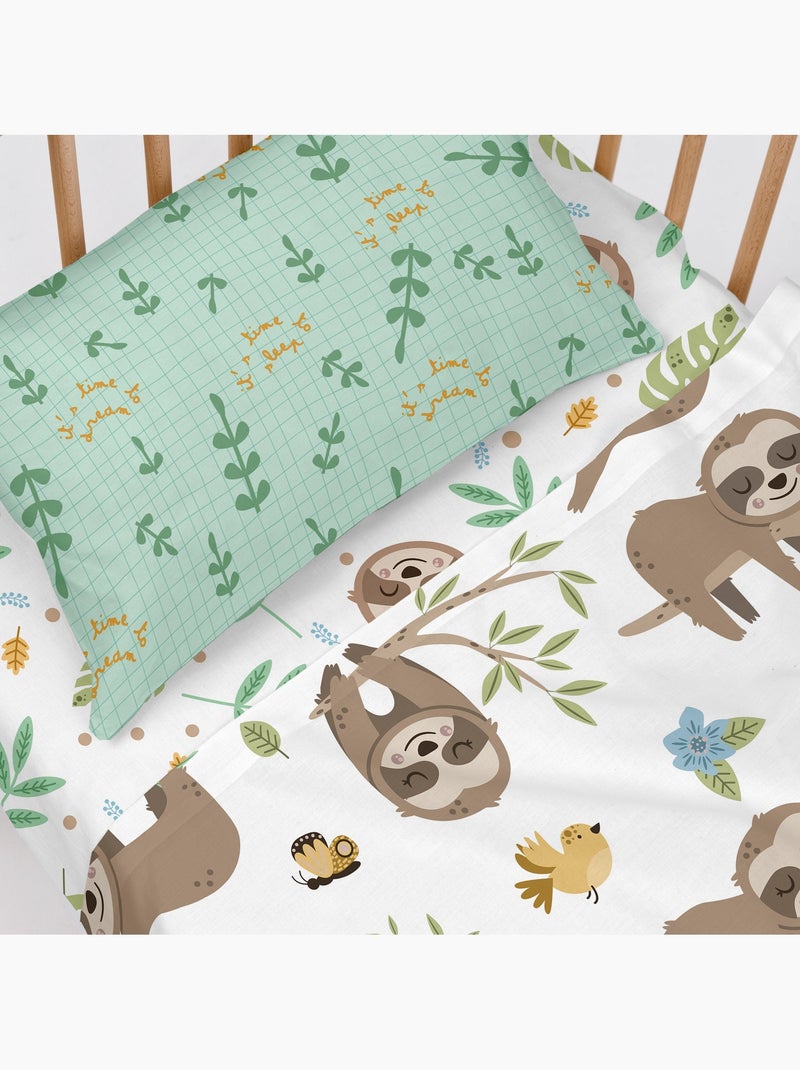 Parure de lit 2 pièces Happy sloth Berceau "Happyfriday" Multicolore - Kiabi