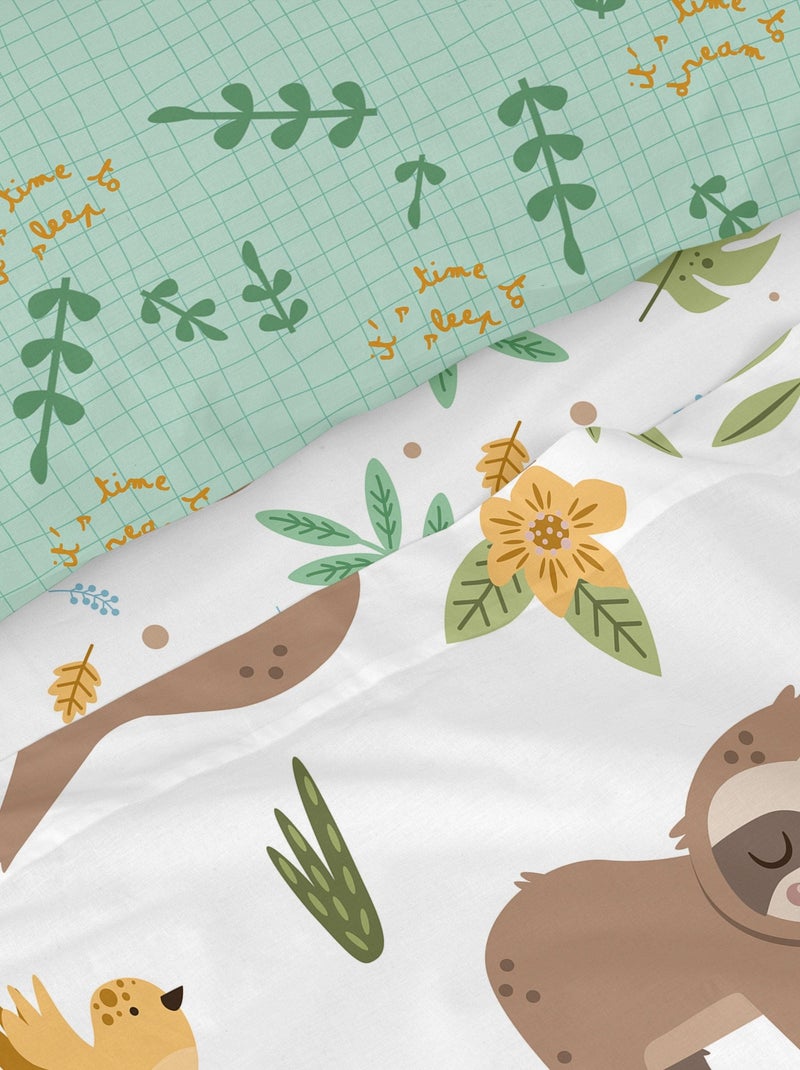 Parure de lit 2 pièces Happy sloth "Happyfriday" Blanc - Kiabi