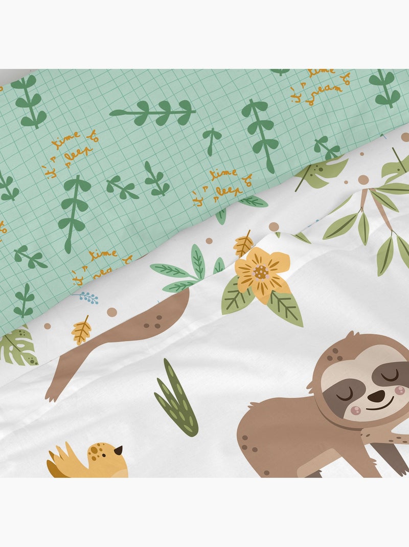 Parure de lit 2 pièces Happy sloth "Happyfriday" Multicolore - Kiabi