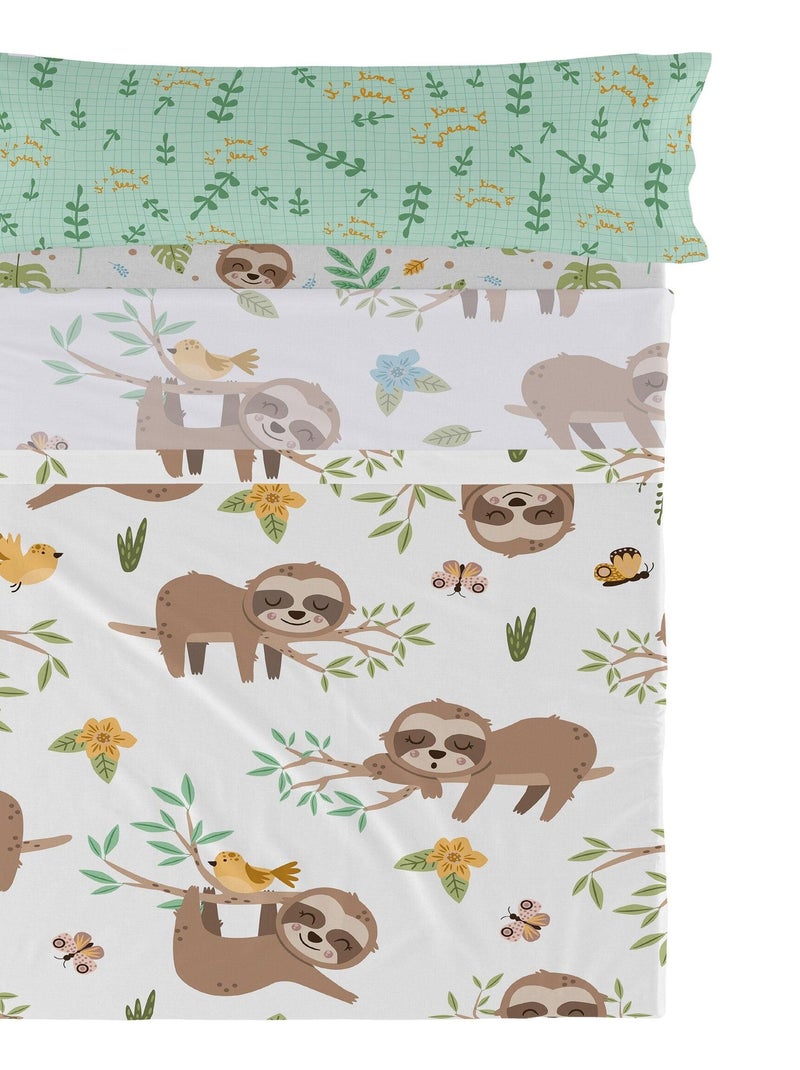 Parure de lit 2 pièces Happy sloth "Happyfriday" Multicolore - Kiabi