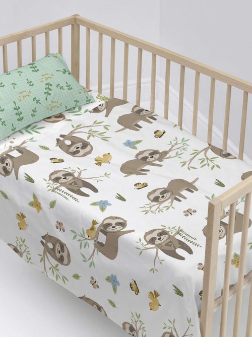 Parure de lit 2 pièces Happy sloth Lit Bébé "Happyfriday" - Kiabi