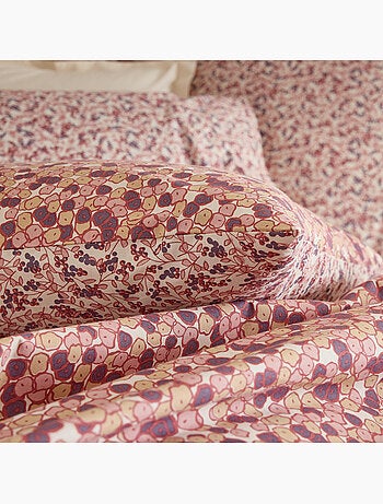 Parure de lit 2 pièces housse + taie 100% coton floral