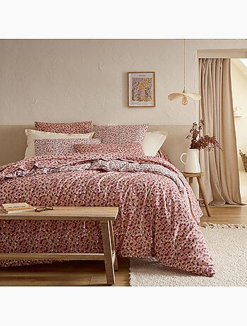 Parure de lit 2 pièces housse + taie 100% coton floral
