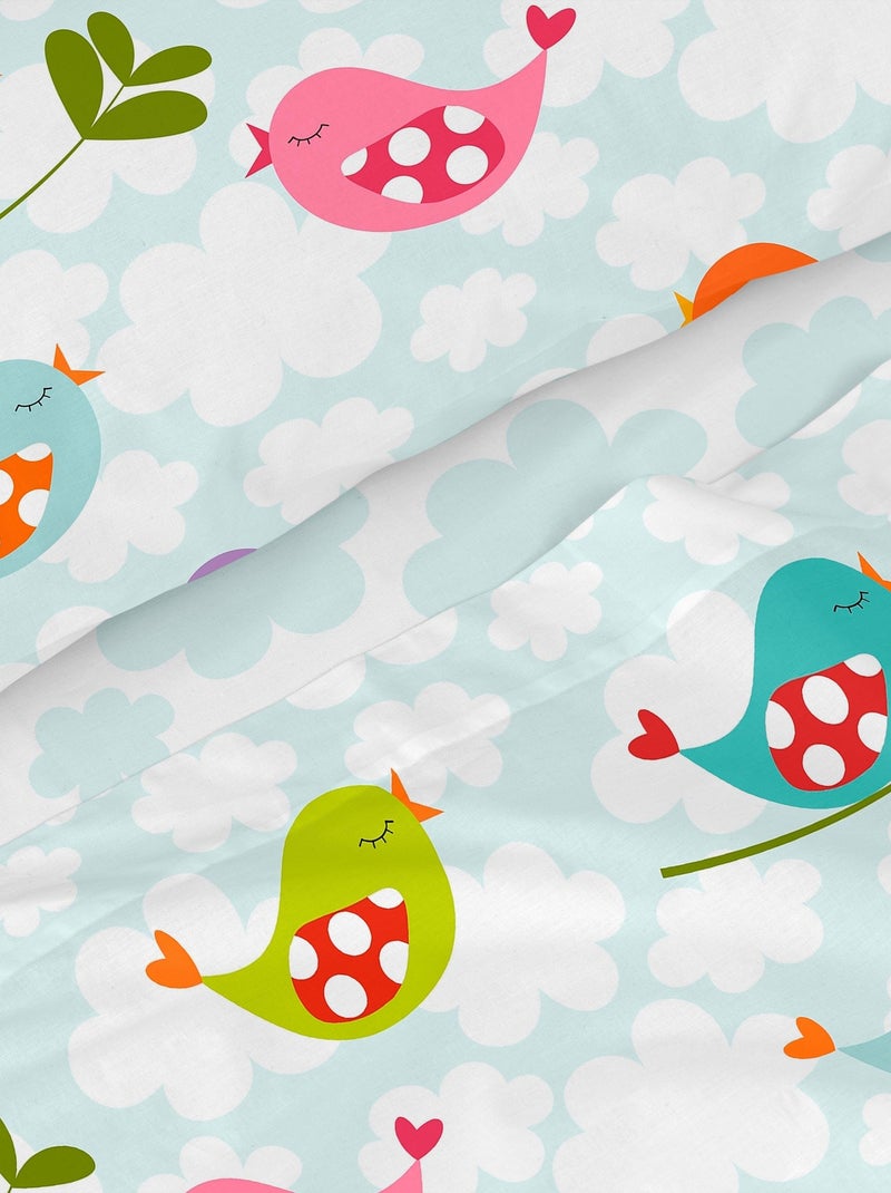 Parure de lit 2 pièces Little birds "Happyfriday" Blanc - Kiabi