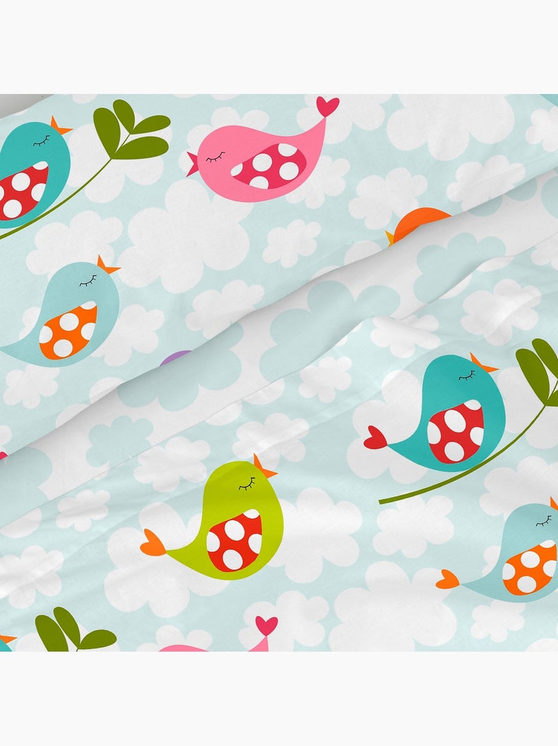 Parure de lit 2 pièces Little birds "Happyfriday" Multicolore - Kiabi