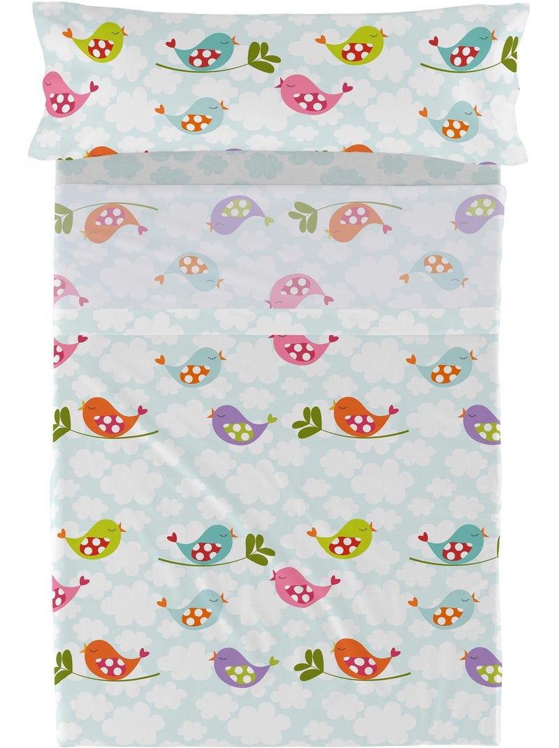 Parure de lit 2 pièces Little birds "Happyfriday" Multicolore - Kiabi