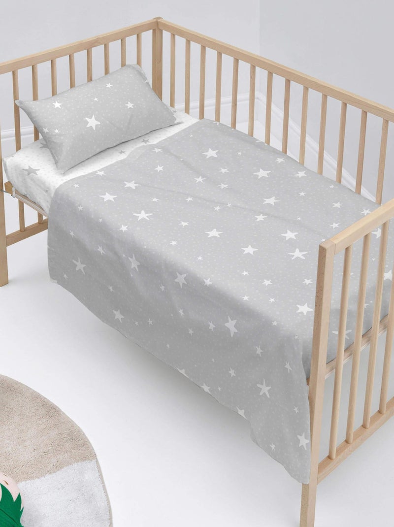Parure de lit 2 pièces Little star Berceau "Happyfriday" Gris - Kiabi
