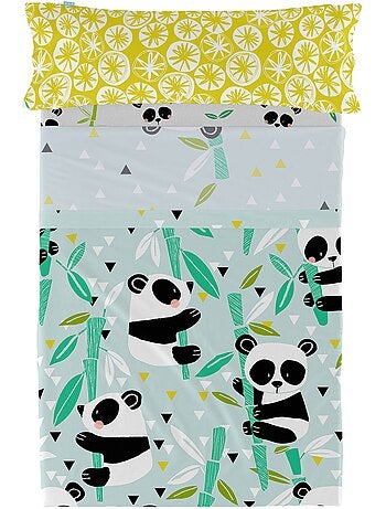 Parure de lit 2 pièces Panda garden blue "Happyfriday