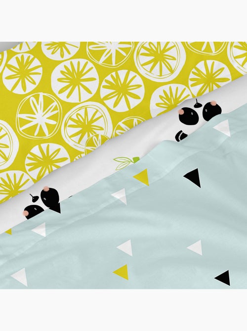 Parure de lit 2 pièces Panda garden blue "Happyfriday" - Kiabi