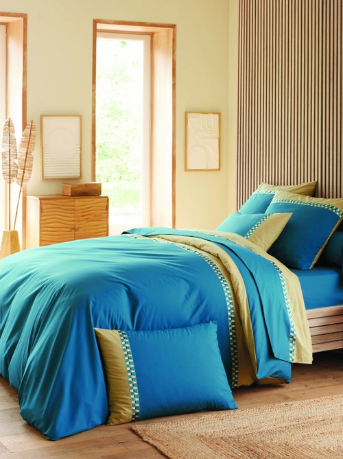 Parure de lit 2 pièces percale de coton géométrique housse + taie - Kiabi Parure de lit 2 pièces percale de coton géométrique housse + taie - Kiabi