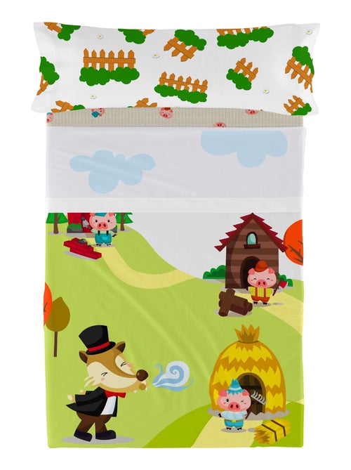 Parure de lit 2 pièces Piggys "Happyfriday" - Kiabi