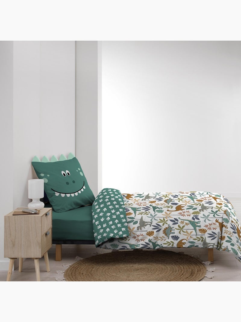 Parure de lit 2 Pièces Réversible Dinosaure Vert - Kiabi