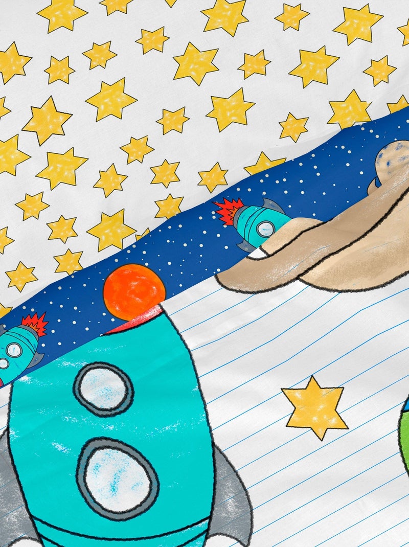 Parure de lit 2 pièces Space rocket "Happyfriday" Multicolore - Kiabi
