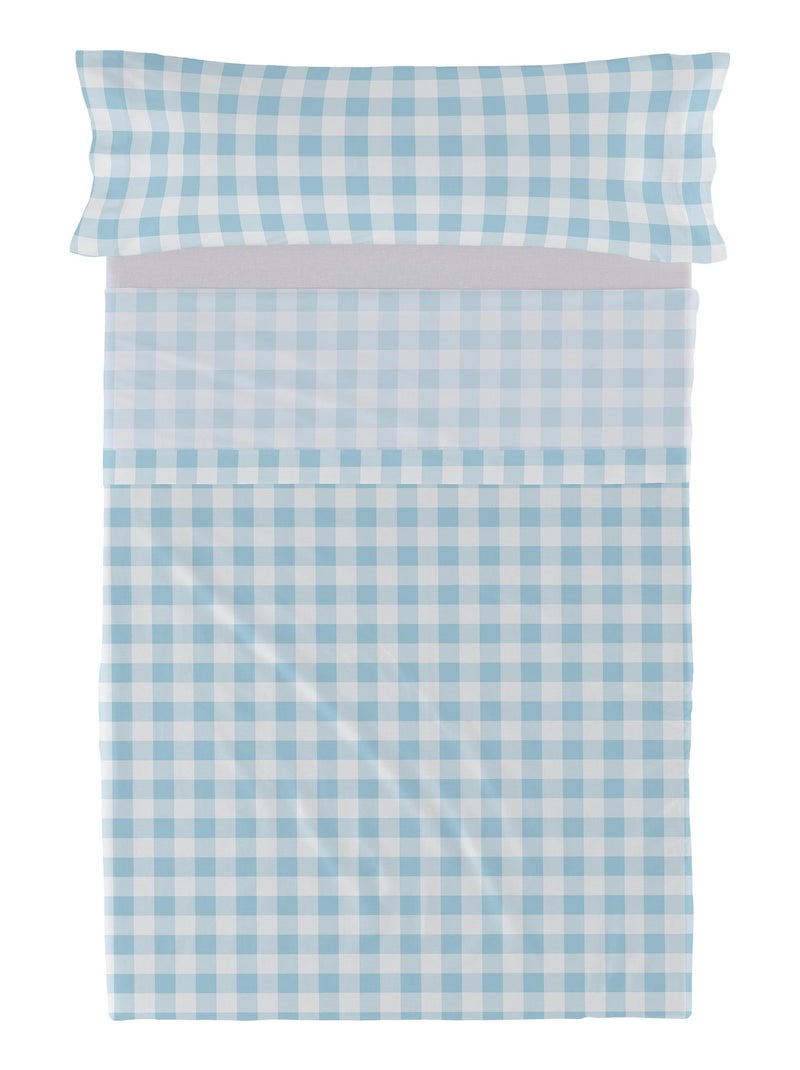Parure de lit 2 pièces Vichy "Happyfriday" Bleu - Kiabi
